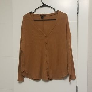 Orange button down sweater